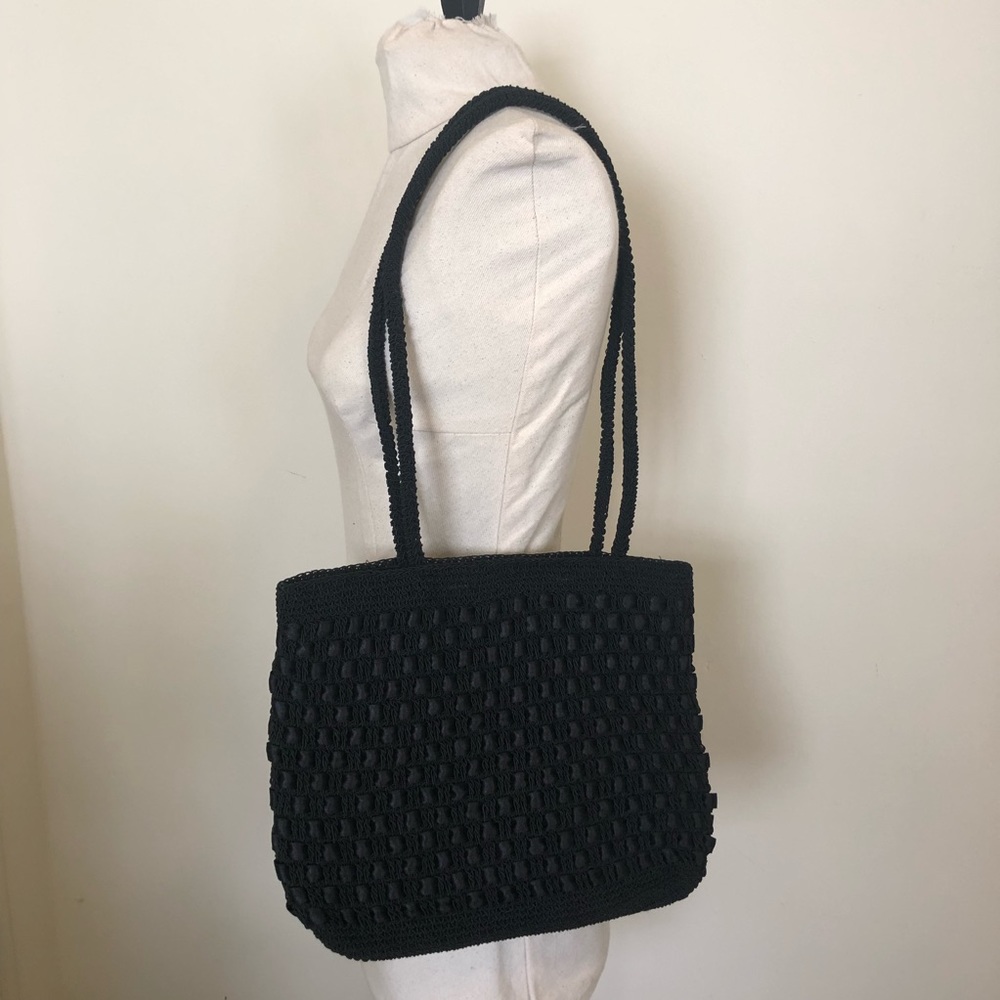 Vintage Black Shoulder Mini Tote Bag